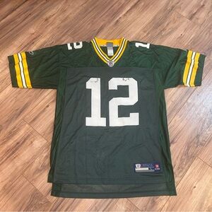Reebok NFL On-Field Aaron Rodgers Packers Jersey Green Yellow Mens L